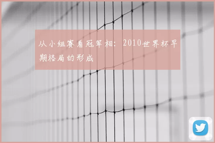 从小组赛看冠军相：2010世界杯早期格局的形成
